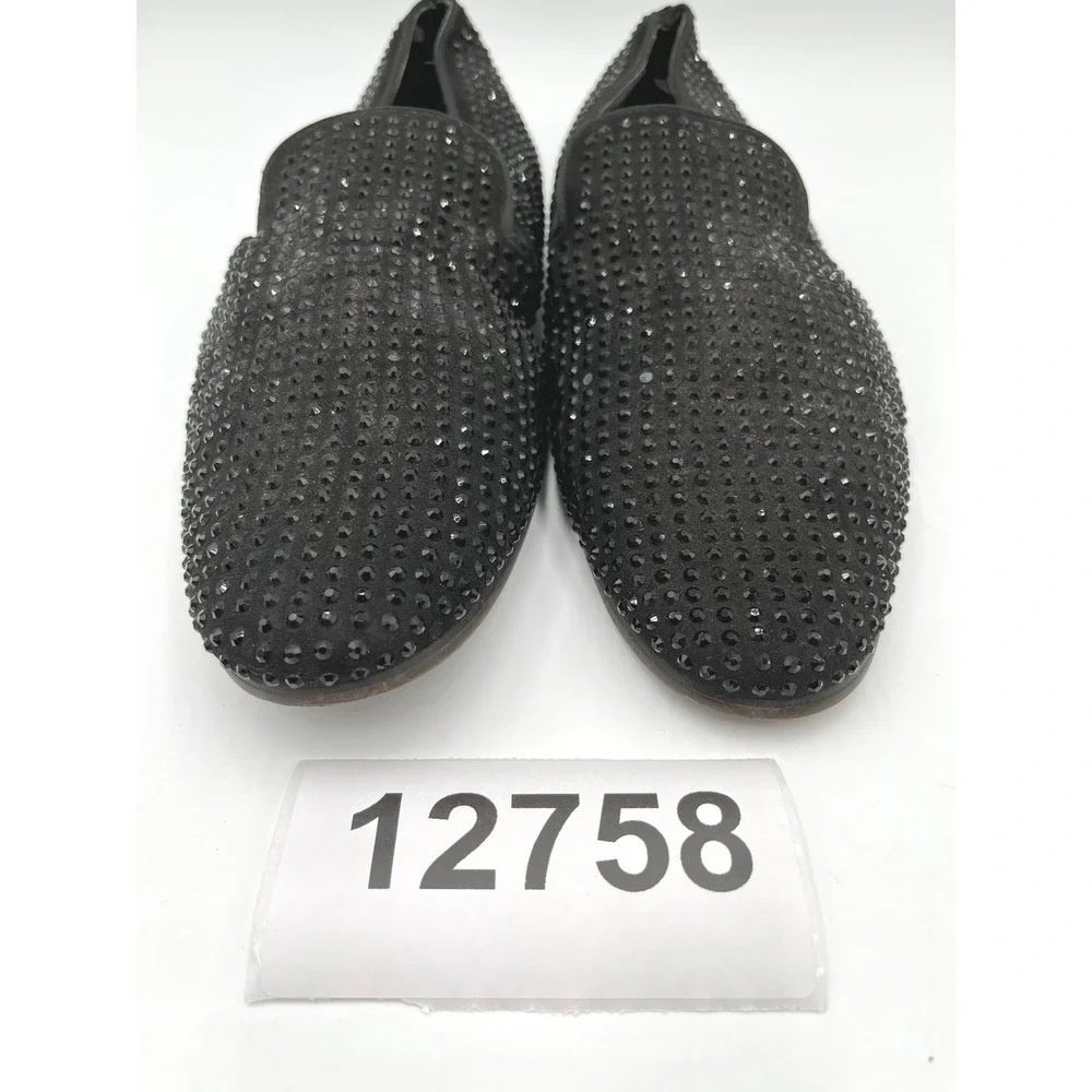 Steve Madden Loafers Mens Size 12 Black Excellent Rhinestone Smoking Slipper
